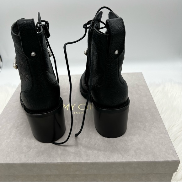 Jimmy Choo | Cruz Embellished Leather Combat Boots - Picture 9 of 14